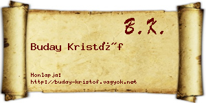 Buday Kristóf névjegykártya