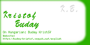 kristof buday business card