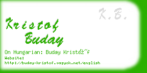 kristof buday business card